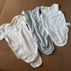 ベビー肌着 3点セット（ホワイト・グレー・柄付き）