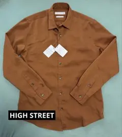 お値下げ 新品未使用 HIGH STREET 長袖シャツ Mサイズ キャメル 茶のサムネイル