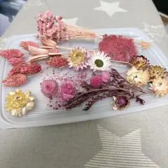 ドライフラワー 花材セット ピンク系 ハンドメイド　赤　ピンク　千日紅　紫陽花 ドライフラワー 花材セット ピンク系 ハンドメイド 赤 ピンク 千日紅