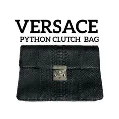 美品 VERSACE レザー サンバーストメダリオン エンボス セカンドバッグ 稀少✨ Versace サンバースト メダリオン セカンドバッグ 本革 レザー