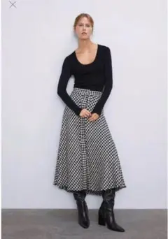 ZARA 千鳥格子スカート