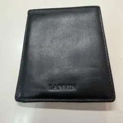 ◎訳あり品　二つ折り財布 小銭入れ付き　黒革LANVIN ランバンのサムネイル