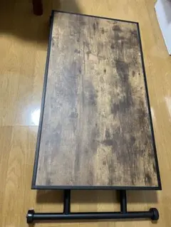 ブラウン長方形　昇降式テーブル