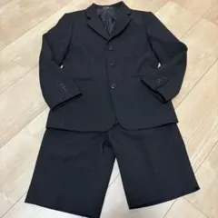 キッズ　120 男の子　スーツセットアップ　ブラックストライプ