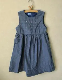 familiar ファミリア　ワンピース　サイズ140 花刺繍　デニム