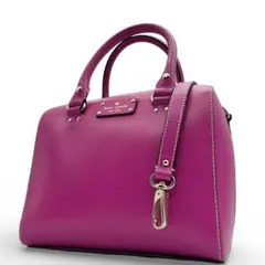 ケイトスペード　ショルダーバッグ　2way　レザー　ピンク　ロゴ　斜め掛け　自立