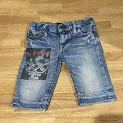 ヒスミニ 110 ㎝　HYSTERIC MINI デニム　ハーフパンツ ダメージ