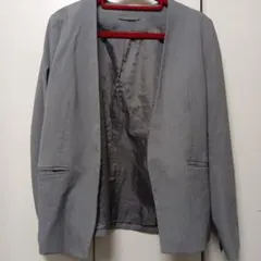 GU ノーカラージャケット グレー