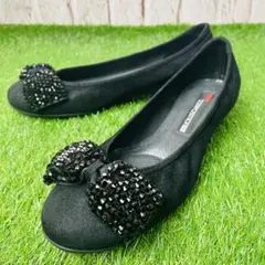 【極美品】composition 9 パンプス ビジュー ウェッジソール 22