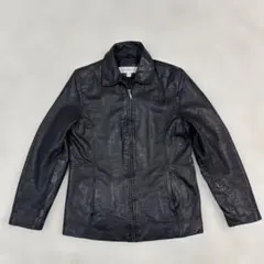 Liz Claiborne ブラックラムレザージャケット S
