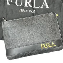 【未使用級】FURLA フルラ　クラッチバッグ　本革　ブラック