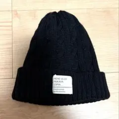 毛糸帽子　ニット帽　黒色　キッズ　52cm〜54cm 冬用