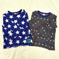 Moujonjon 星柄長袖Tシャツ 130cm 2枚セット