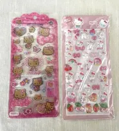 【2枚セット】日焼けキティ ドロップジェリーシール／キティ ぷくぷくシール