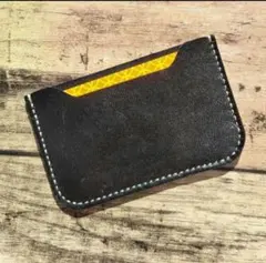レザークラフトハンドメイド黒カードケース