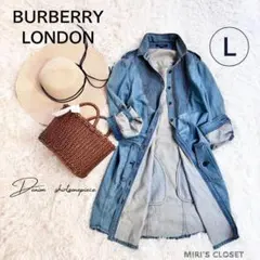 【極美品】　バーバリーロンドンBURBERRY デニムシャツワンピース　L