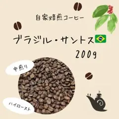 【自家焙煎コーヒー豆】ブラジル・サントス 200gのサムネイル
