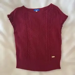 ★美品ブルーレーベルクレストブリッジ 半袖 ニット ボルドーのサムネイル