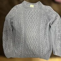 BEAUTY & YOUTH ケーブル編みセーター Mネイビー