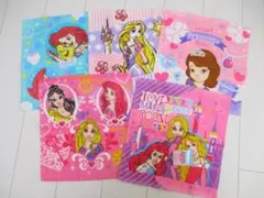 z6❤ディズニープリンセス　ハンドタオル　５枚セット　新品❤