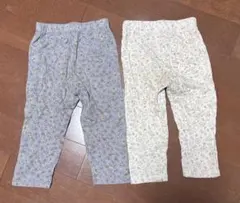 キッズパンツ レギンス　2枚組 花柄・葉柄