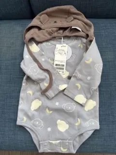 【新品未使用品】petit main 帽子付きロンパース ボリス