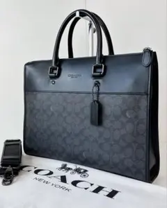 現行【極美品】コーチ ゴッサム ジップトート ビジネスバッグ メンズ ブラック 現行【極美品】コーチ ゴッサム ジップトート ビジネスバッグ メンズ