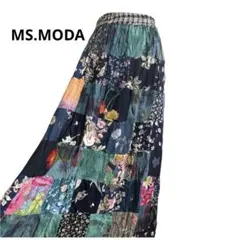 人気 パッチワーク フラワー ロングスカート MS.MODA 可愛い Ｓ