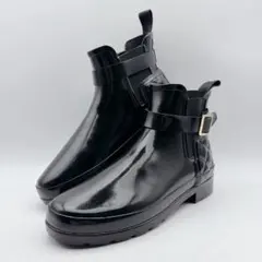 極美品 ハンター ロングレインブーツ サイドベルト 撥水ラバー