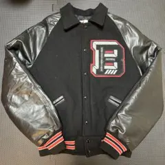 Meca スタジャン ブラック/レッド B刺繍