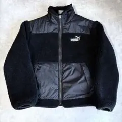 PUMA ボア フリースジャケット S ブラック