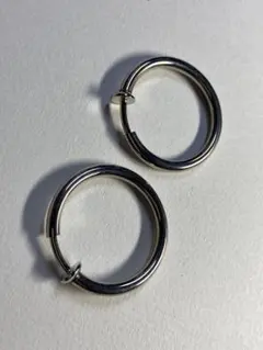 シルバー フープイヤリング シンプル