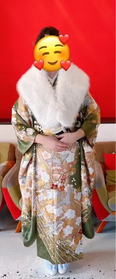 きものやまと 振袖フルセット 正絹 成人式 一式 古典柄 深緑 美品のサムネイル