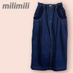 milimili ロングスカート　デニム　ポケット　ゆったり　ゴム　レディースFのサムネイル