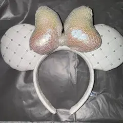 ミニー型ホワイトカチューシャ 一度使用 ディズニーランド・ディズニーシーグッズ