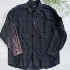 【SHUMEL】チェックシャツ　大きいサイズ　黒系　シュメル