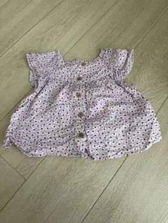 花柄フリル袖半袖シャツ 90cm