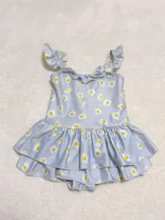 花柄 フリル付き水着 100cm
