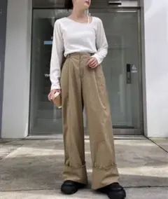 CIAOPANIC TYPY タックチノ折り返しワイドストレートパンツ