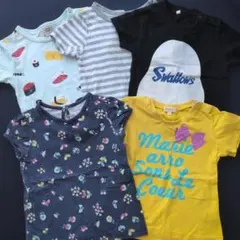 ベビー服半袖Tシャツ5枚セットまとめ売り80cmスワローズつば九郎トミー寿司柄のサムネイル