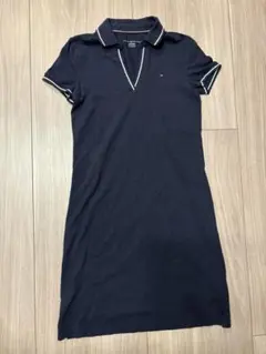 ネイビー ポロシャツスタイル ワンピース