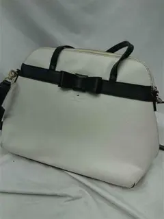 ■ケイト・スペード リボンデザイン 2WAYバッグ ブラック系×ホワイト