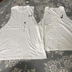 UNDER ARMOUR .ナイキ　　トレーニング ノースリーブ LG ホワイト