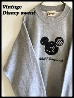 《希少》90sDisney ディズニー刺繍立体ミッキーデザインL 相当Y2K