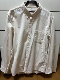 アイボリー ボタンダウンシャツ XL