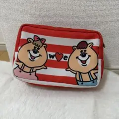 平成懐かしい♡ wc くま キャラクター ポーチ レッド ホワイト　レトロ　平成のサムネイル
