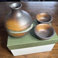陶器製お猪口と酒器セット