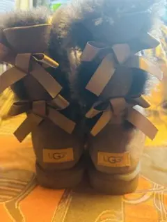 UGG W ベイリーボー　Ⅱ 25 ブラウン リボン　ムートンブーツ　アグ