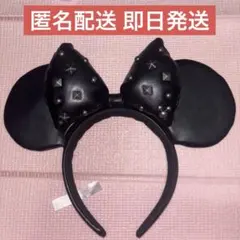 ディズニーカチューシャ レザー スタッズ ミニーカチューシャ