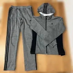 adidas ジャージ上下セット グレー フード付き